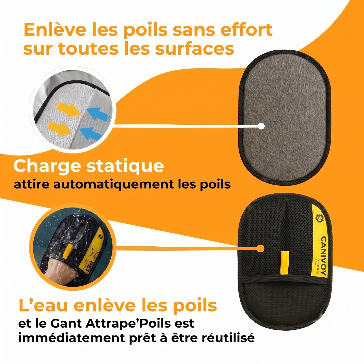 Gant anti-poils réutilisable chien & chat